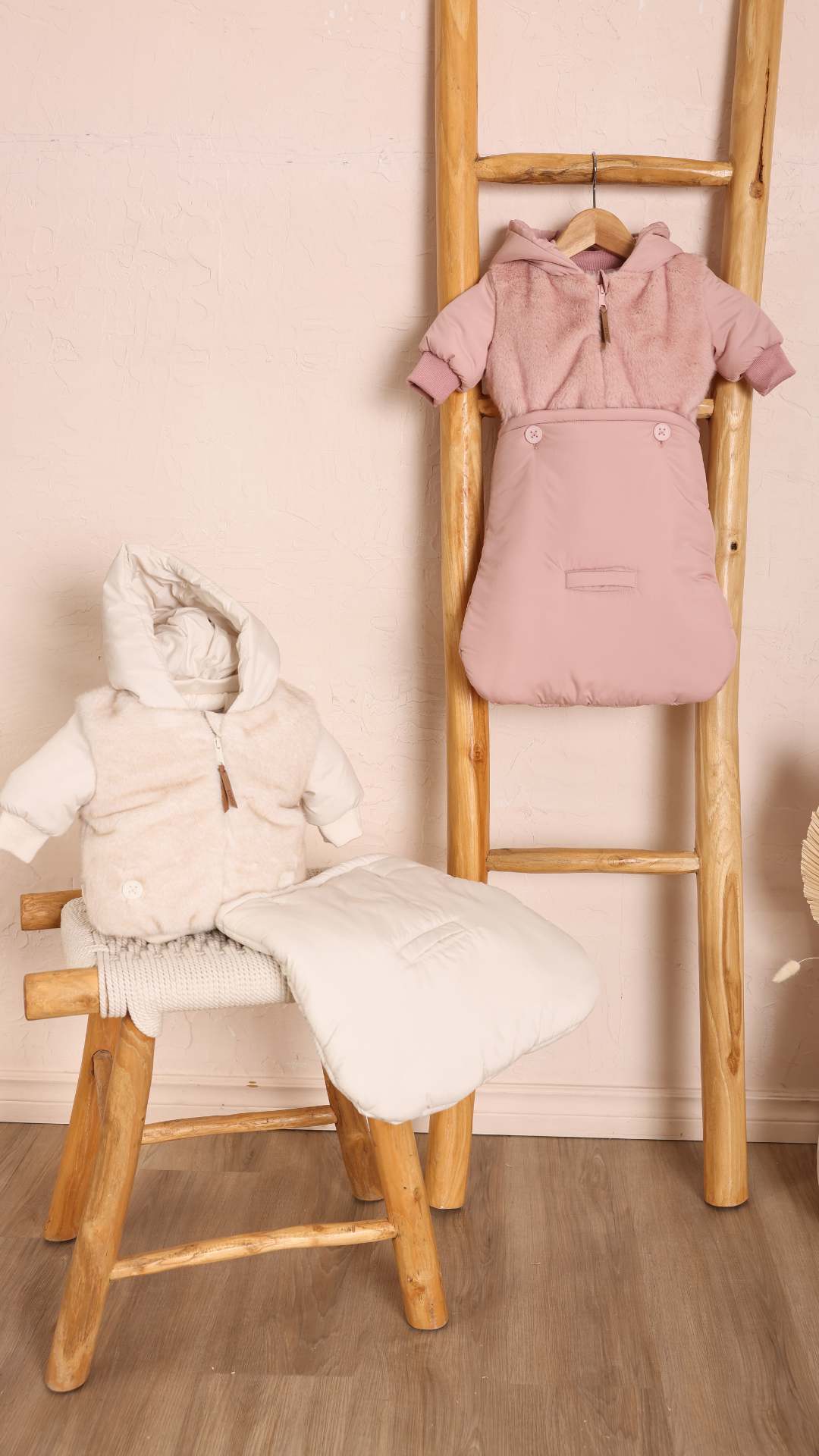 BABY JACKET + FOOTMUFF - FUR FRONT & BACK