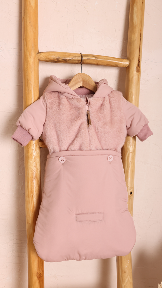 BABY JACKET + FOOTMUFF - FUR FRONT & BACK