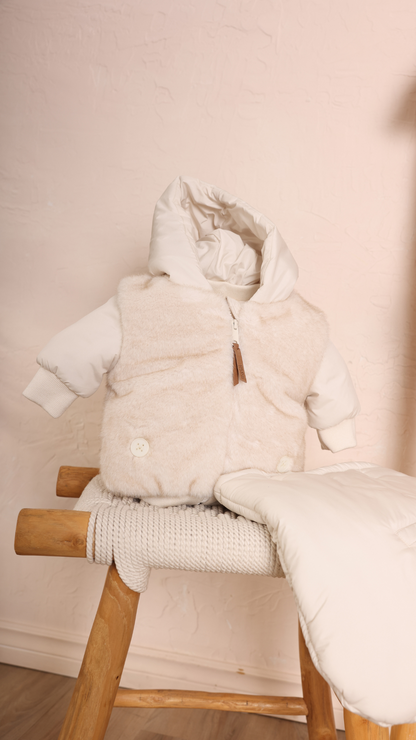 BABY JACKET + FOOTMUFF - FUR FRONT & BACK