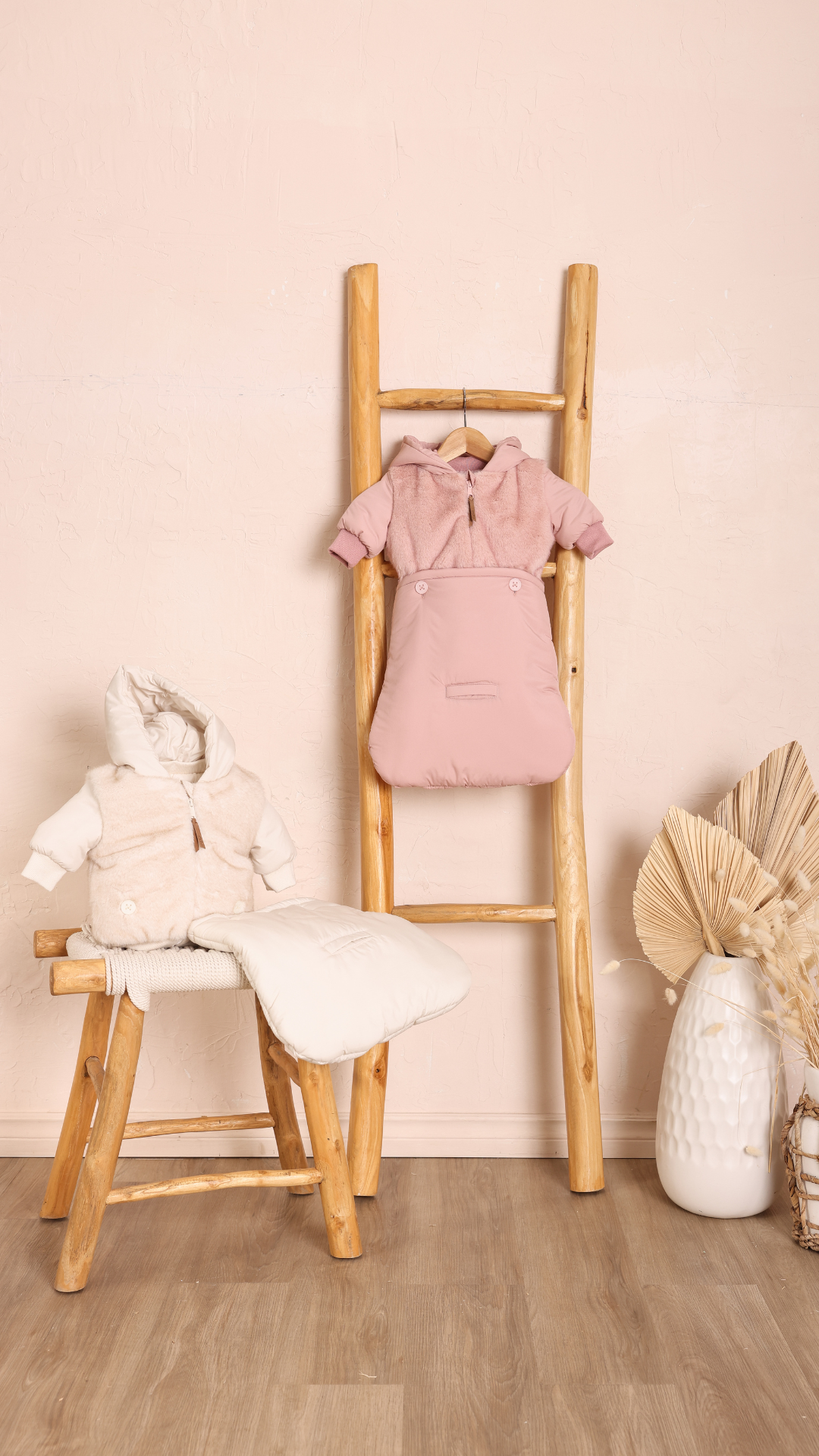 BABY JACKET + FOOTMUFF - FUR FRONT & BACK