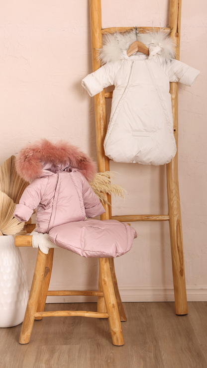 BABY JACKET + FOOTMUFF - ZIPPERED SOLID