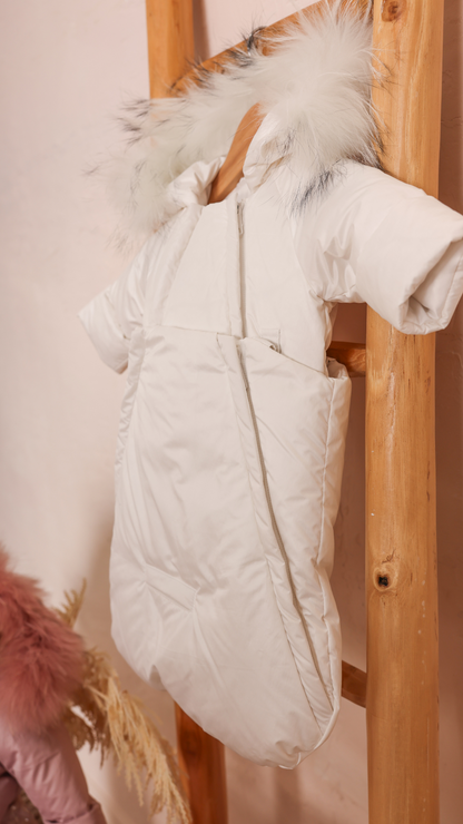 BABY JACKET + FOOTMUFF - ZIPPERED SOLID