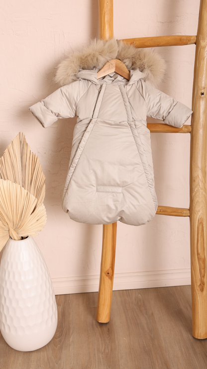 BABY JACKET + FOOTMUFF - ZIPPERED SOLID