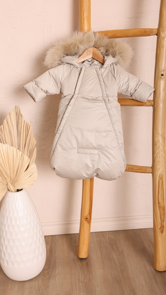 BABY JACKET + FOOTMUFF - ZIPPERED SOLID