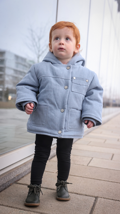 WINTER JACKET - DENIM SNAP & FUR LINING