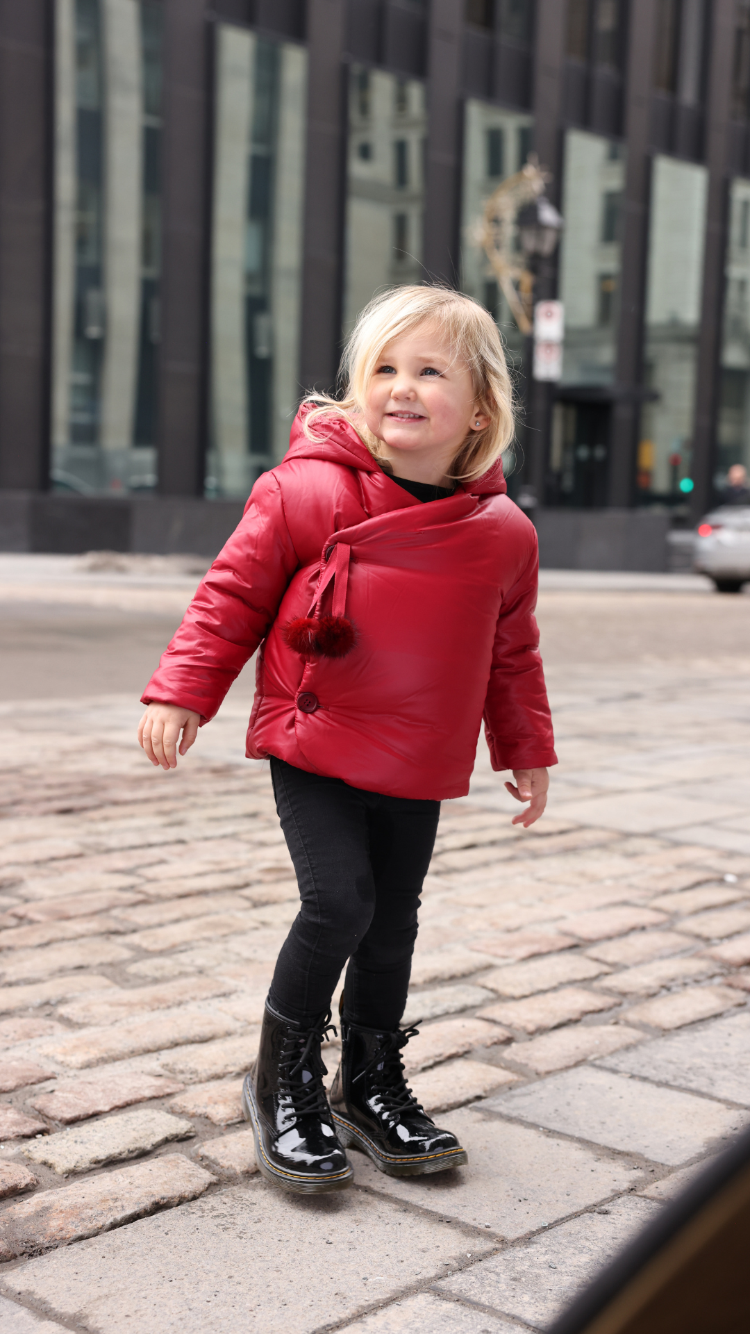 WINTER JACKET - SIDE OPENING POM POM TIE