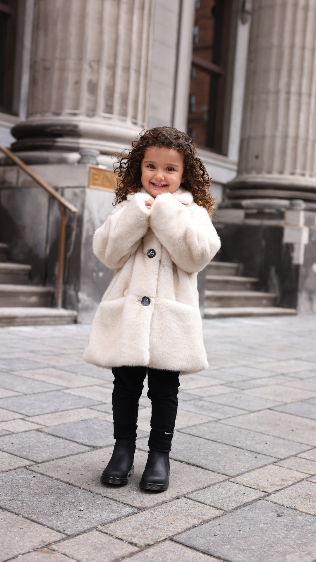 FUR COAT - COLLARED & FRONT POCKETS