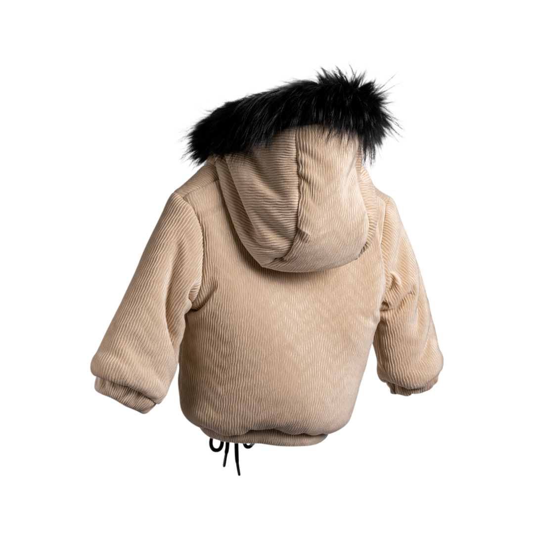 Corduroy-drawstring-bomber-real-fur-jacket