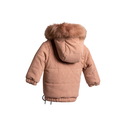 Corduroy-drawstring-bomber-real-fur-jacket