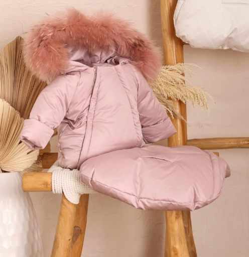 BABY JACKET + FOOTMUFF - ZIPPERED SOLID