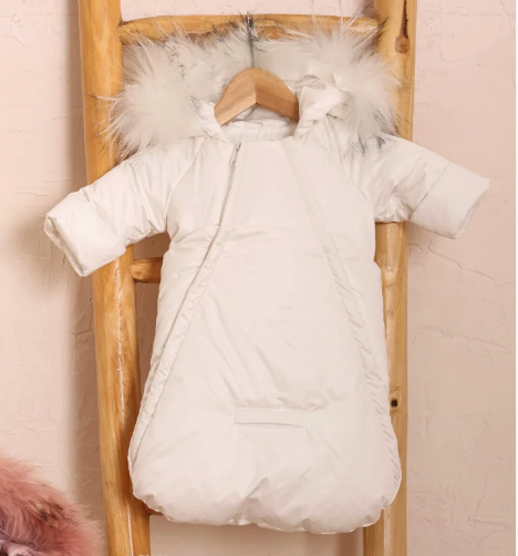 BABY JACKET + FOOTMUFF - ZIPPERED SOLID
