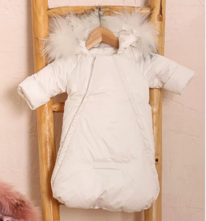 BABY JACKET + FOOTMUFF - ZIPPERED SOLID
