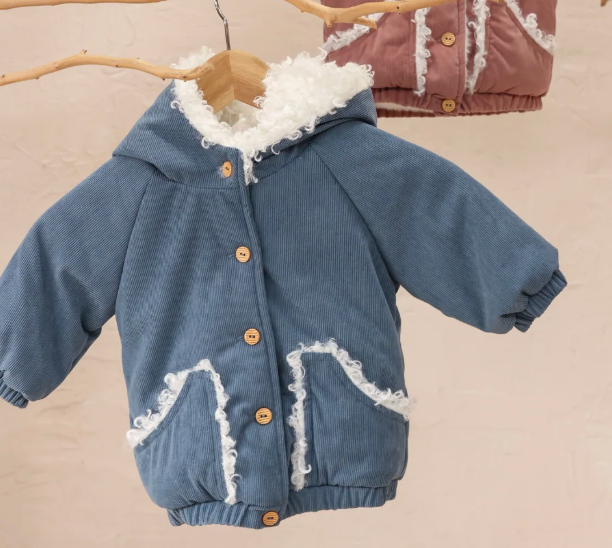 LIGHTWEIGHT BABY JACKET - FUR LINING, CORDUROY