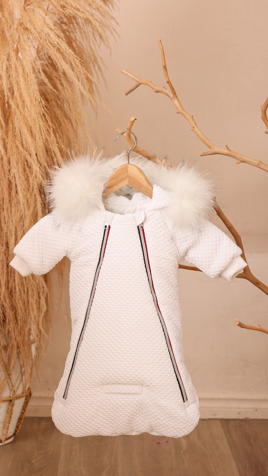 BABY BUNTING - CONTRAST DUO ZIPPER QUILTED