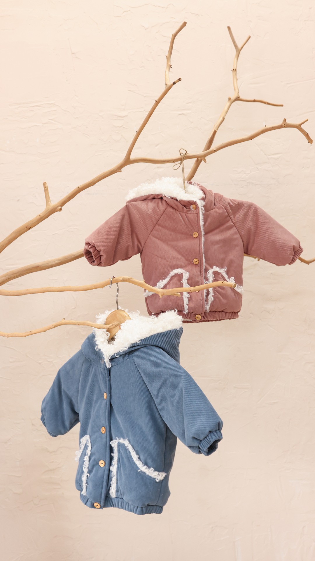 LIGHTWEIGHT BABY JACKET - FUR LINING, CORDUROY