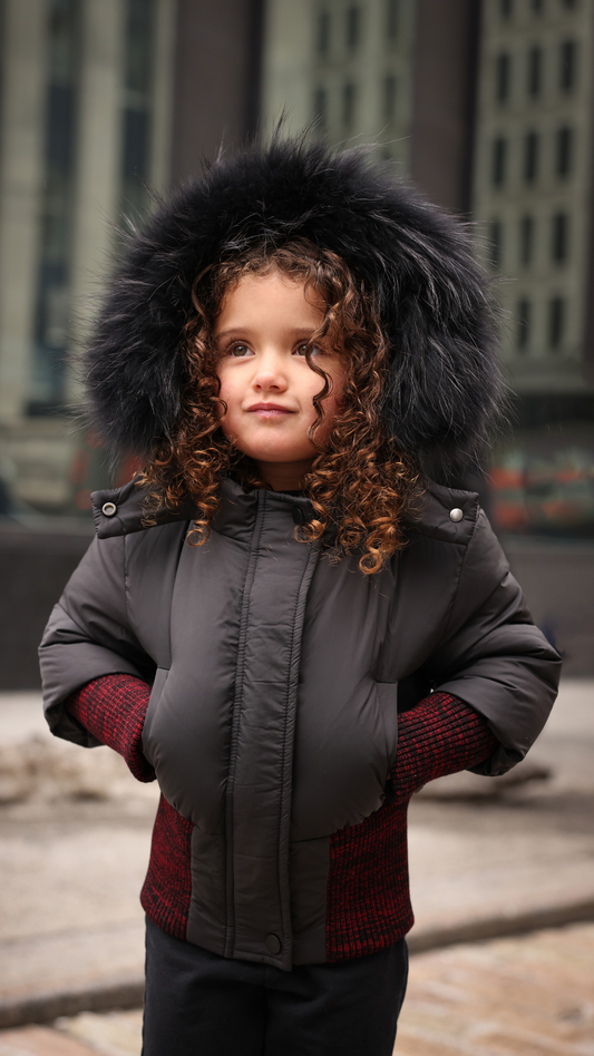 WINTER JACKET - RIB MIX BORDER