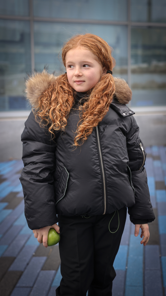 WINTER JACKET - GATHERED CONTRAST PIPING