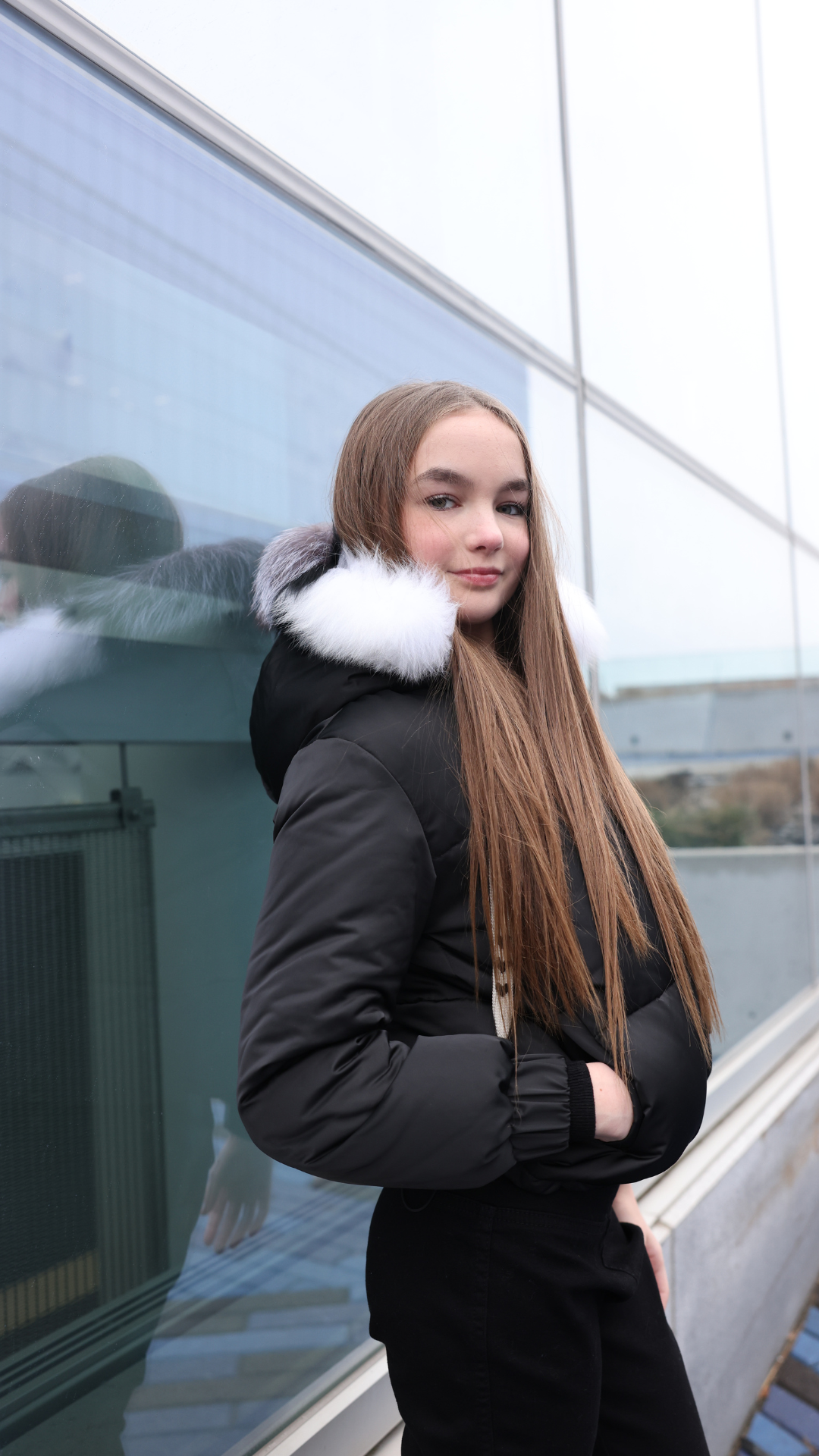 WINTER COAT - MIX LUXE FUR WITH DRAWSTRING DETAIL