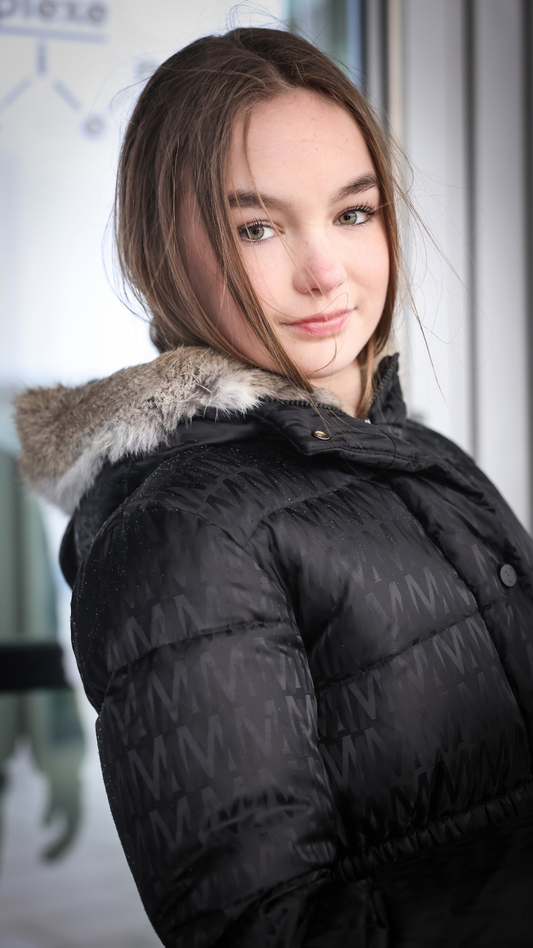 TEENS WINTER JACKET - M DESIGN WITH REAL RABBIT HOOD